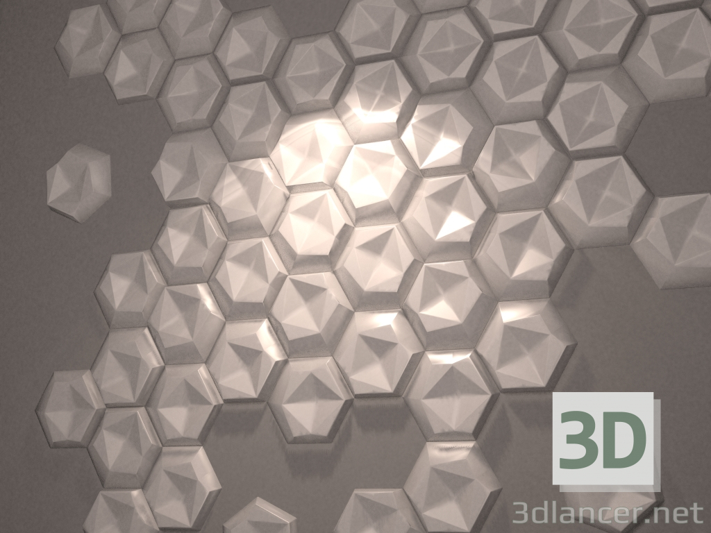 modèle 3D Panneau décoratif cellule 1 - preview