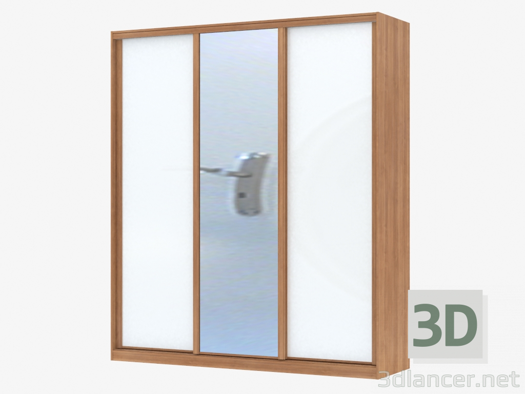 modèle 3D Armoire à panneaux blancs et miroir (sh 68) - preview