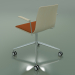 3D Modell Stuhl 5918 (auf Rollen, mit Polsterung vorne, mit Armlehnen, weiße Birke) - Vorschau