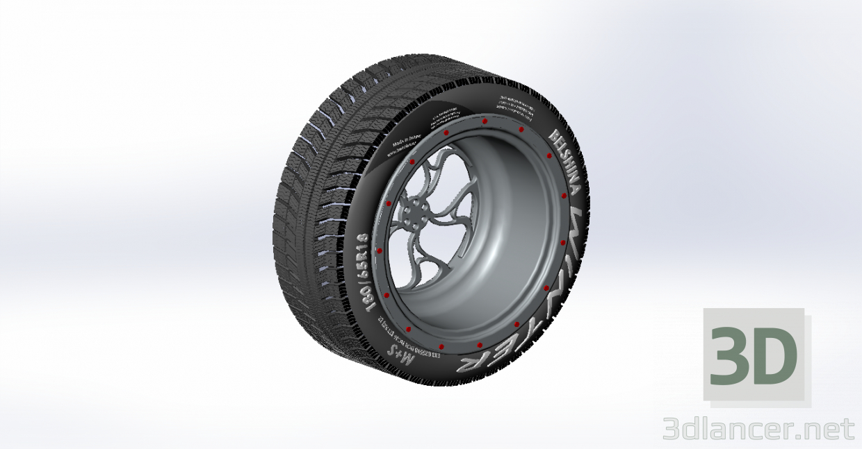 3d model Winter tire disc - preview