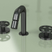 3d model 3-hole bidet mixer with adjustable spout (20 37 V, ON) - preview