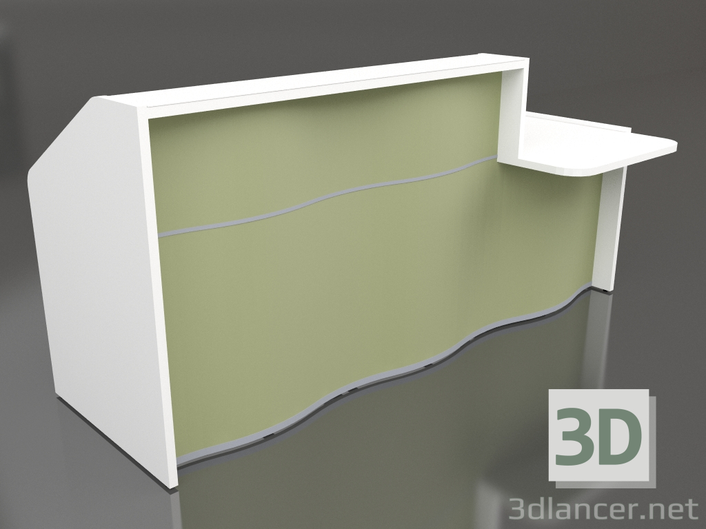 modello 3D Banco reception Wave LUV291L (2306x1103) - anteprima