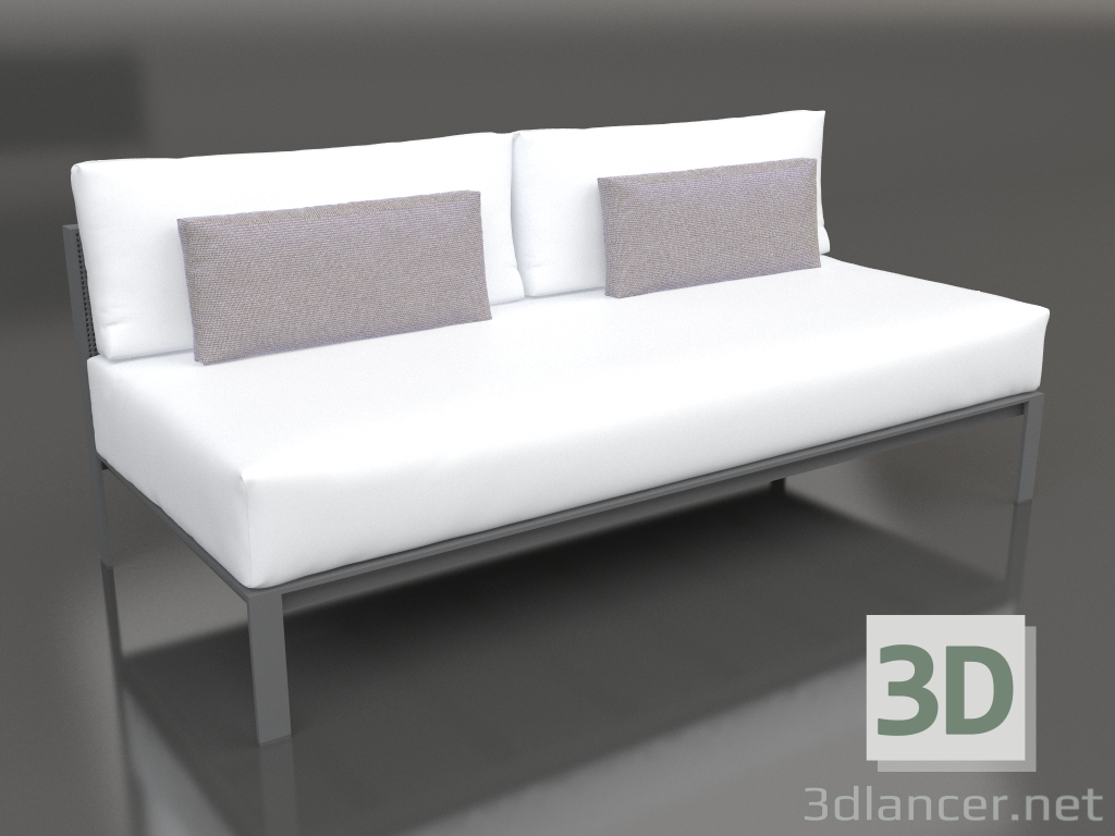 3d model Módulo sofá sección 4 (Antracita) - vista previa