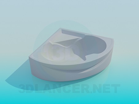 modèle 3D Baignoire d’angle - preview