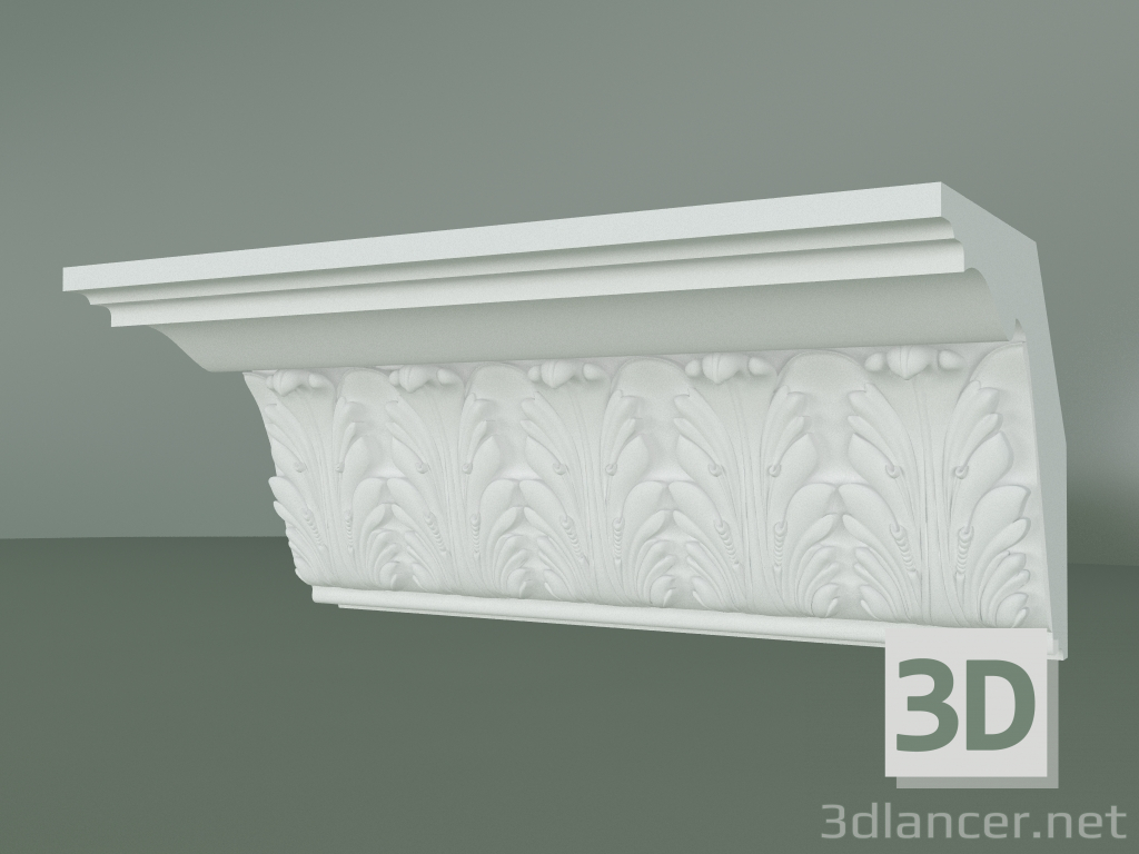 modèle 3D Corniche en plâtre avec ornement KV041 - preview