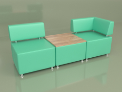 Modular sofa Malta (Set 1, Green leather)