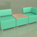 3d model Modular sofa Malta (Set 1, Green leather) - preview