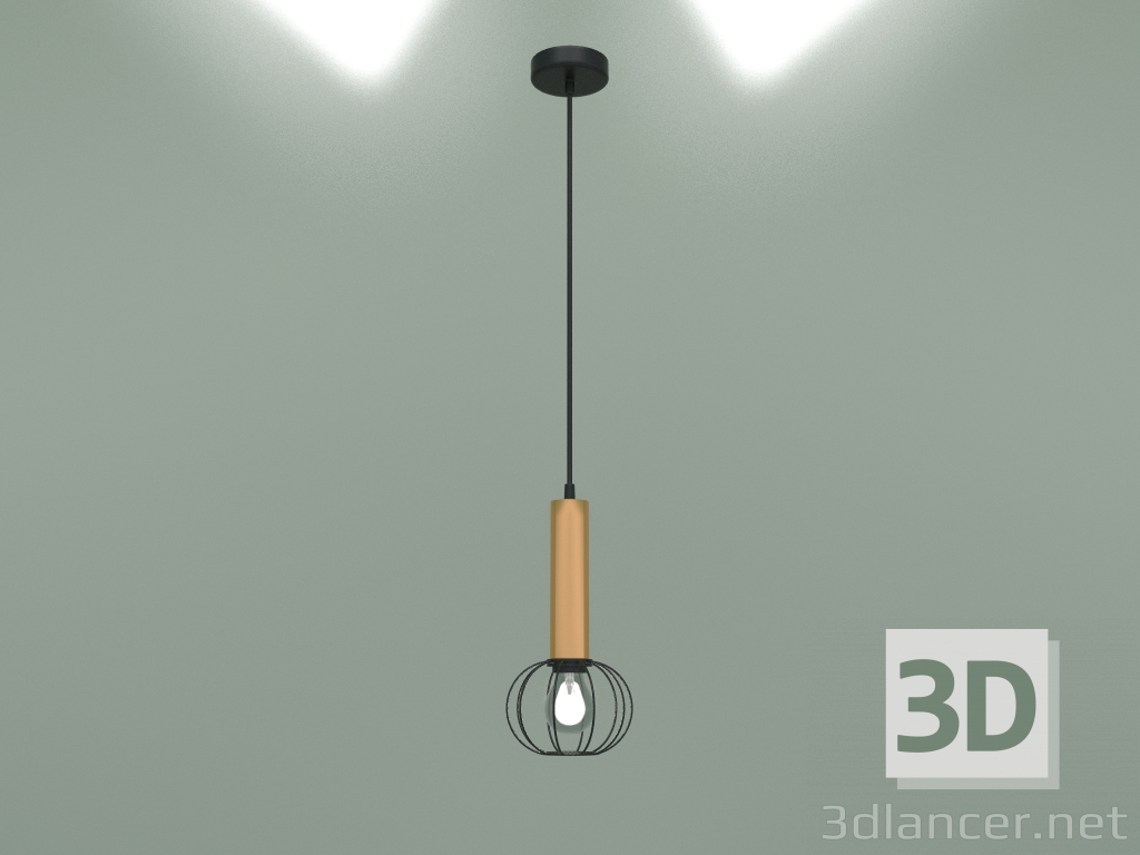 3d модель Подвесной светильник 50178-1 (черный-бронза) – превью