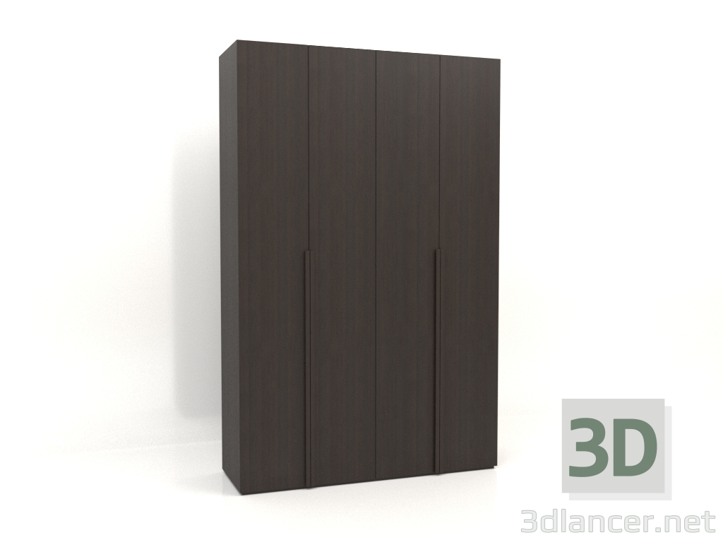 modello 3D Armadio MW 02 legno (1800x600x2800, legno marrone scuro) - anteprima