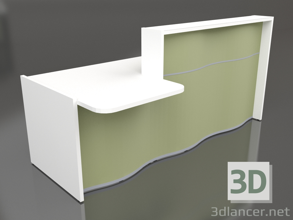 modèle 3D Bureau d'accueil Wave LUV291P (2306x1103) - preview
