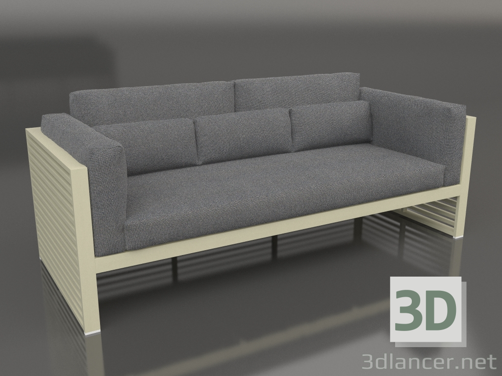 modèle 3D Canapé 3 places avec dossier haut (Or) - preview