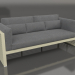 3d model 3-seater sofa with a high back (Gold) - preview