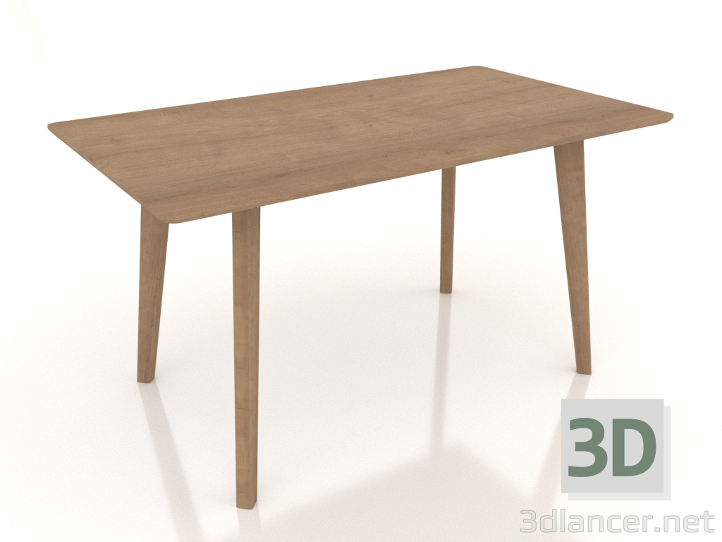 modello 3D Tavolo da pranzo nordico (1400x800, rovere) - anteprima