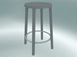 Stool BLOCCO stool (8500-60 (63 cm), ash gray, sanded aluminum)