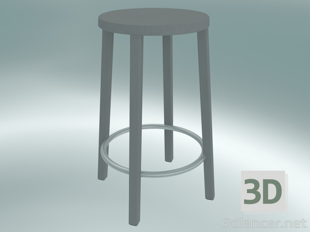 modèle 3D Tabouret Tabouret BLOCCO (8500-60 (63 cm), gris cendré, aluminium sablé) - preview