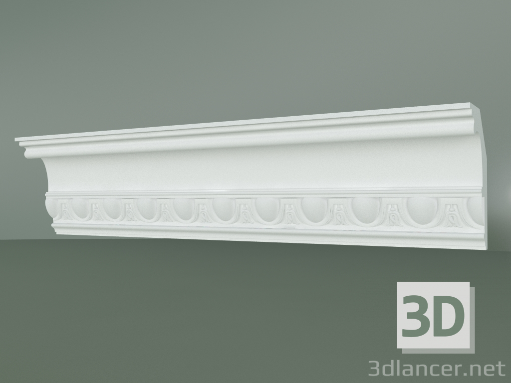 modèle 3D Corniche en plâtre avec ornement KV042 - preview