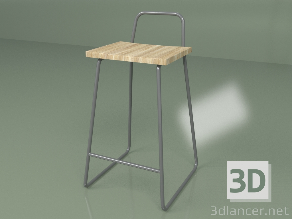 modèle 3D Tabouret de bar (gris foncé) - preview