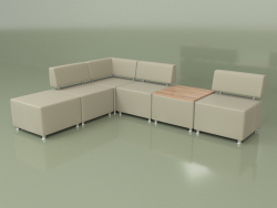 Modular sofa Malta (Set 2, White leather)