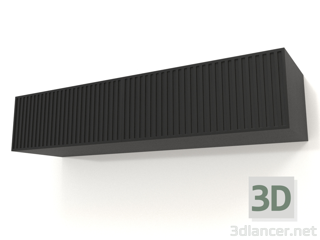 modello 3D Mensola pensile ST 06 (2 ante grecate, 1200x315x250, legno nero) - anteprima
