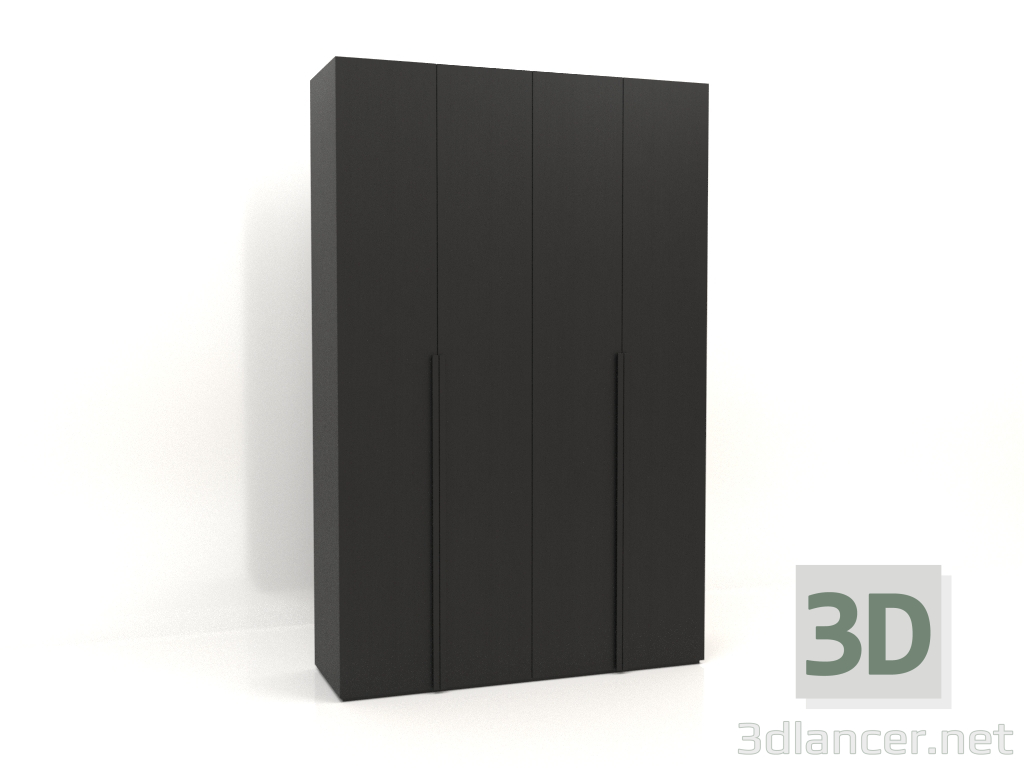 3D Modell Kleiderschrank MW 02 Holz (1800x600x2800, Holz schwarz) - Vorschau