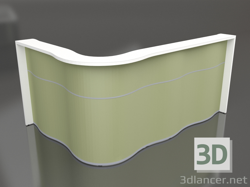 modèle 3D Banque d'accueil Wave LUV41 (2340x1103) - preview