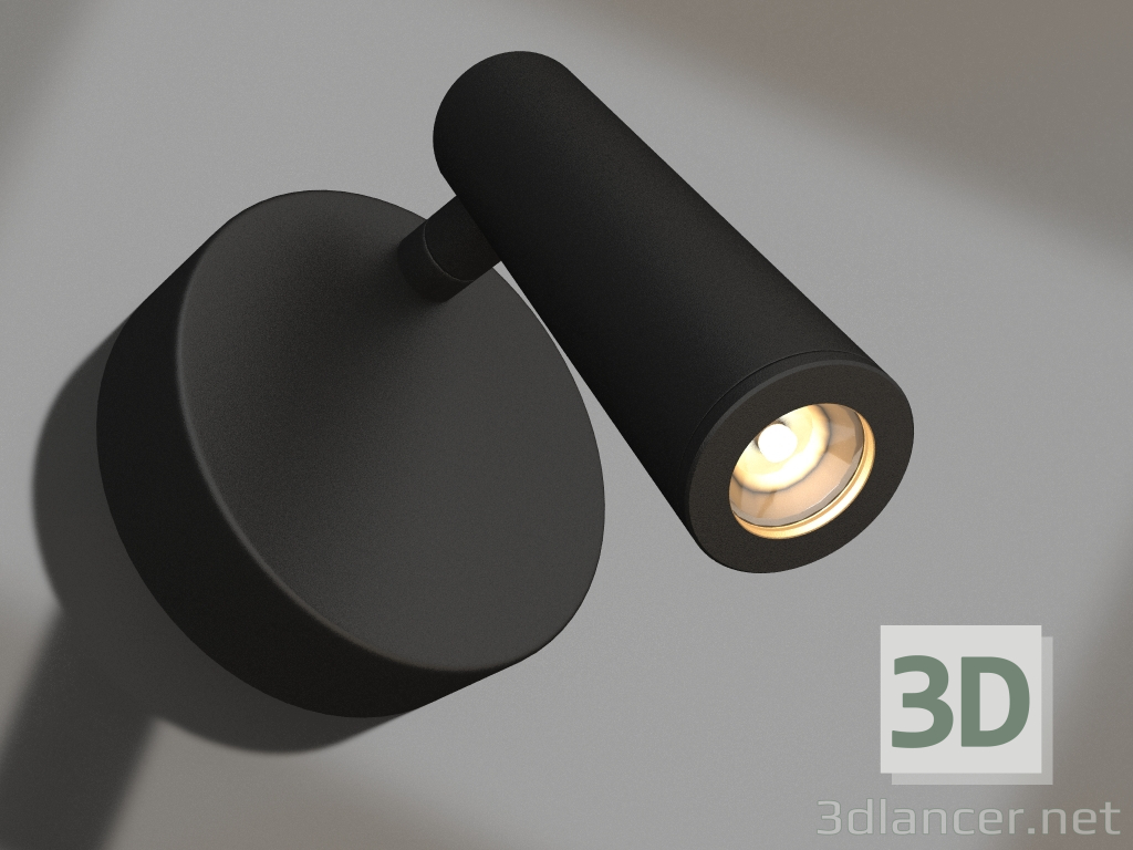 modello 3D Lampada SP-LETTO-NB-R90-3W Warm3000 (BK, 20 gradi, 230V) - anteprima