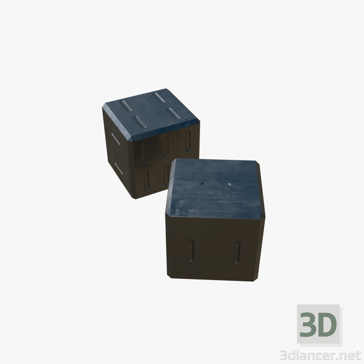 3d Metal dice model buy - render