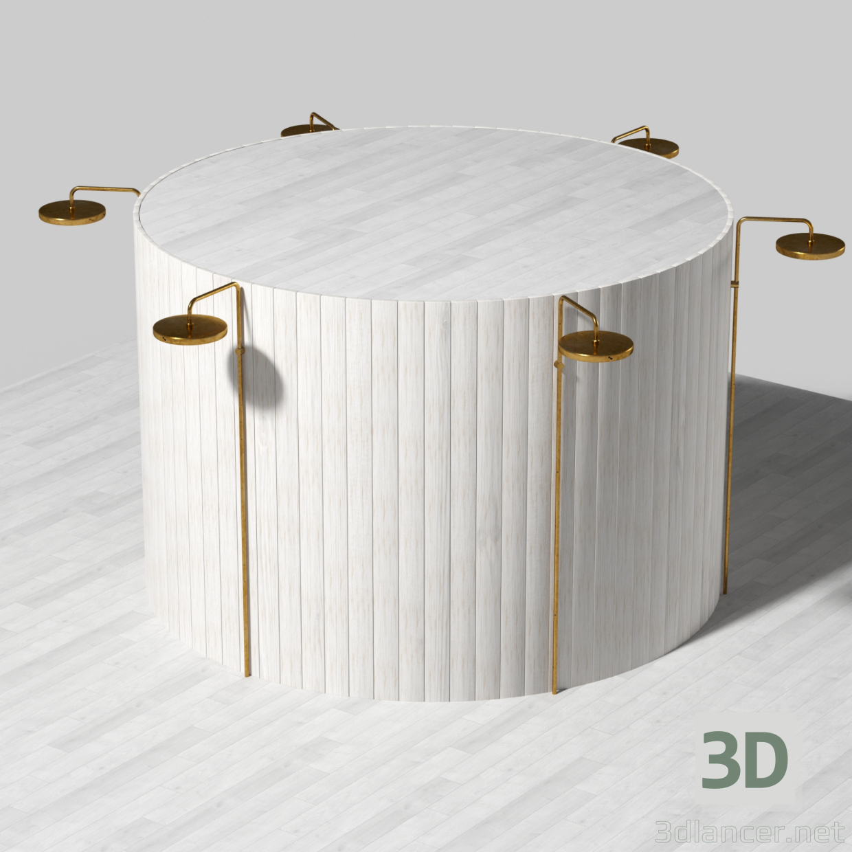 3d Beach shower round model buy - render