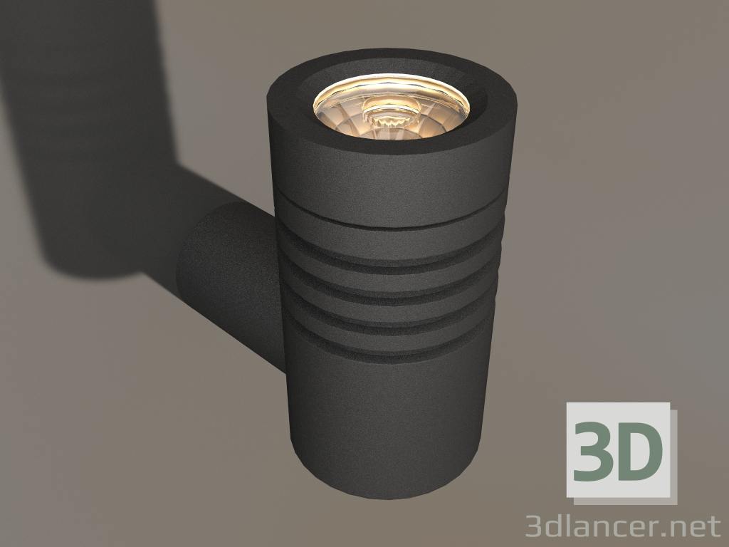 3D Modell Lampe KT-RAY-WALL-R46-3W Day4000 (GR, 24 Grad, 24V) - Vorschau