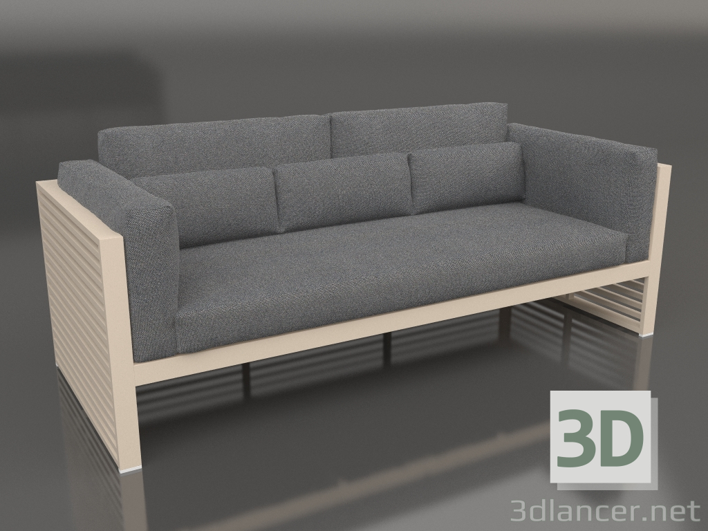 3D modeli 3'lü yüksek sırtlı kanepe (Kum) - önizleme
