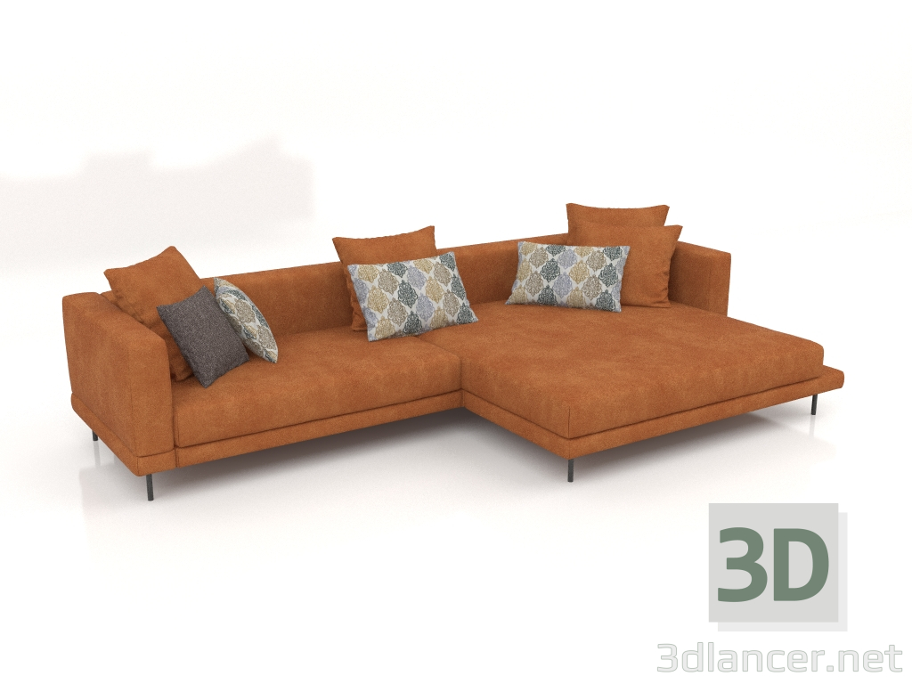 modello 3D Divano Carol 3360 x 1800 (Tessio 33) - anteprima