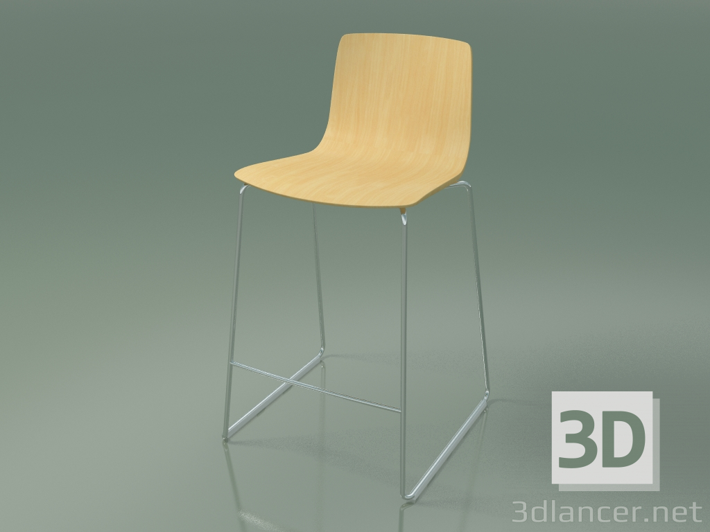 modello 3D Sedia da bar 3911 (betulla naturale) - anteprima