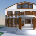 modello 3D Casa a due piani con mansarda - anteprima