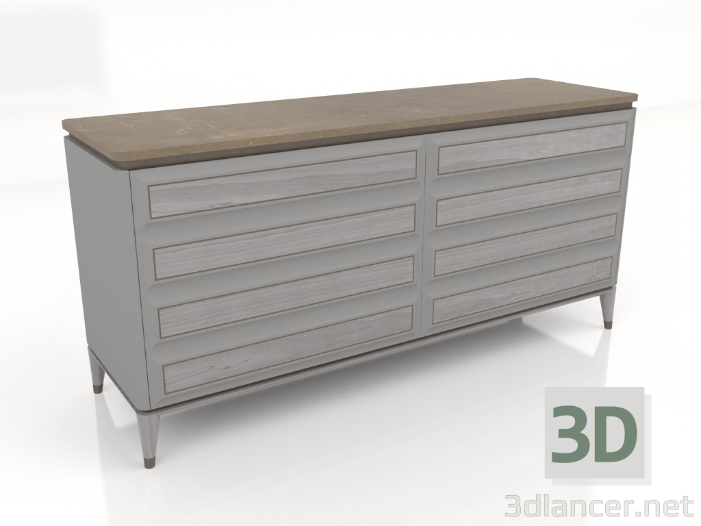3d model Low chest of drawers (B111) - preview