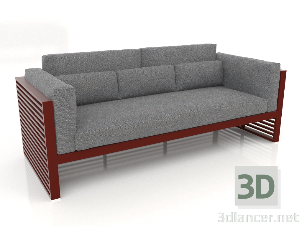 3d model 3-seater sofa with a high back (Wine red) - preview