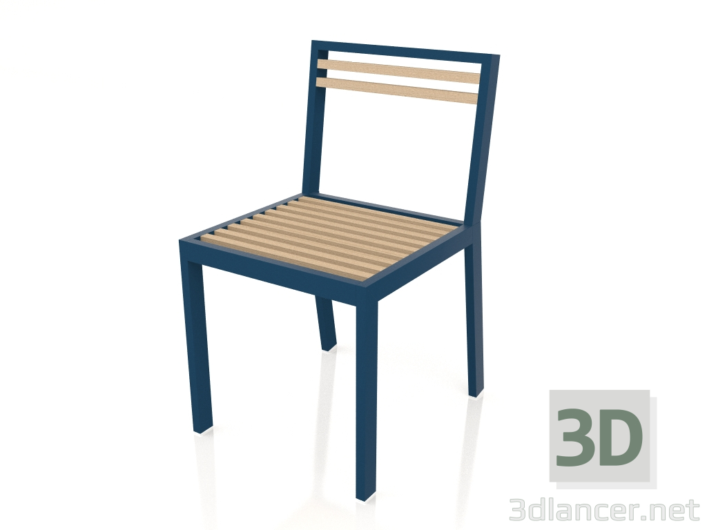 Modelo 3d Cadeira de jantar (azul cinza) - preview