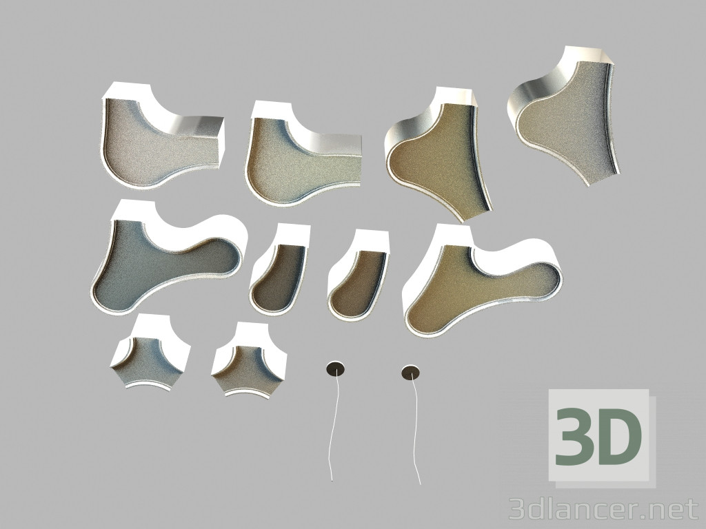 3d model Items suspended luminaire AMEBA (2200, 2201, 2205, 2206, 2210, 2211, 2215, 2216, 2220, 2221, 2225, 2 - preview