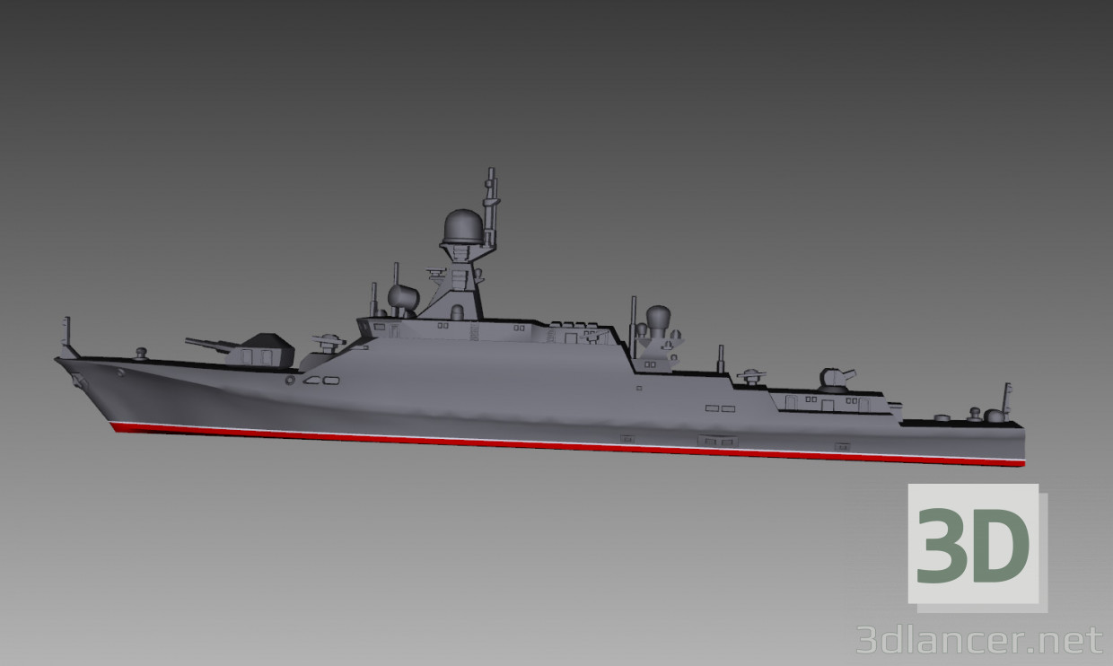 Modelo 3d Pequeno cruzador de mísseis - preview