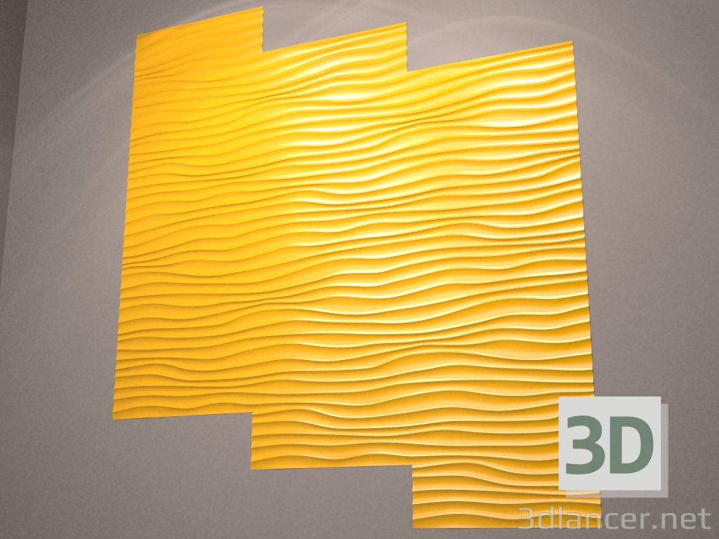 3d модель Панель декоративная Wave – превью