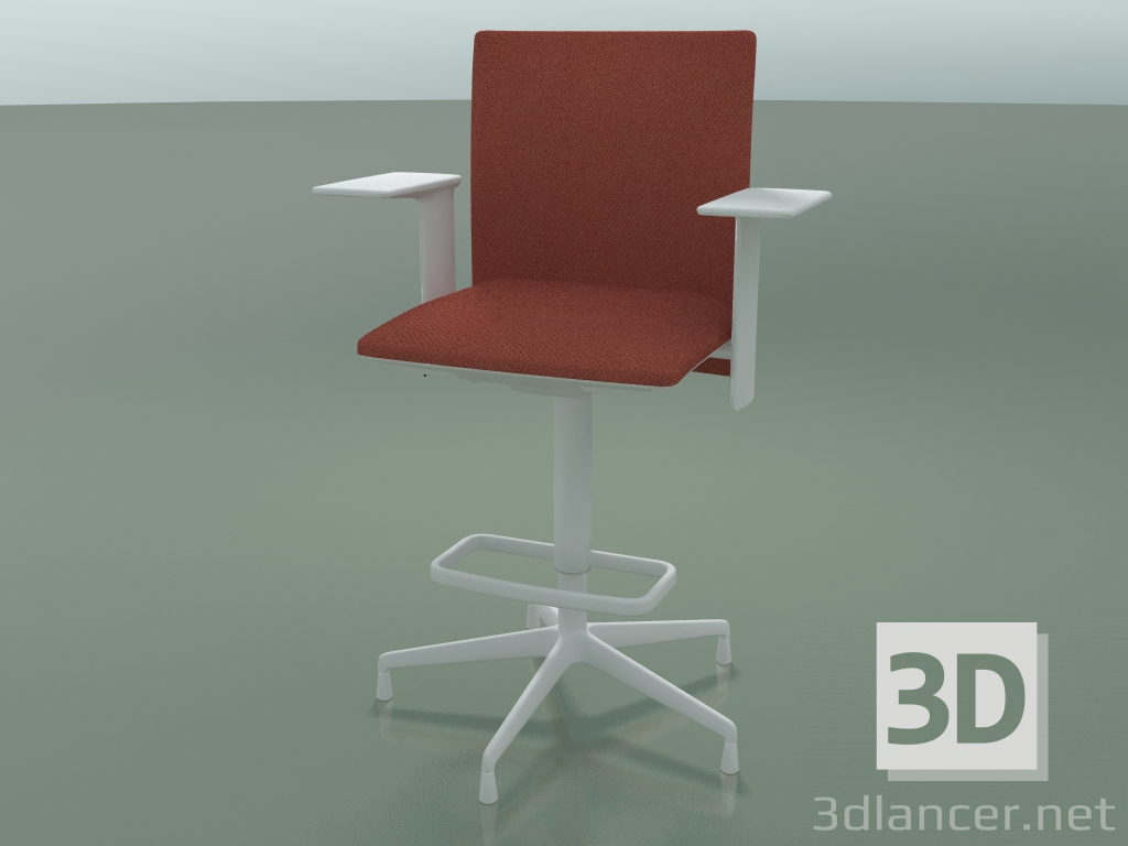 3d model Low back stool 6507 (5 legs, with removable padding, 3D adjustable armrest XL, V12) - preview