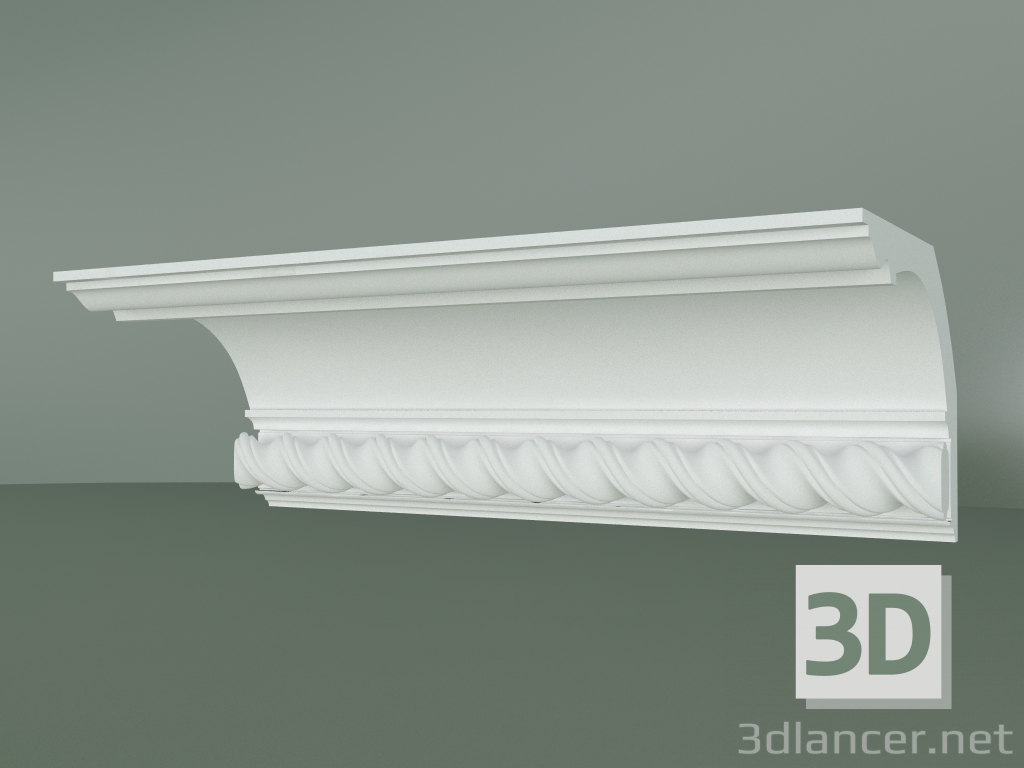 modèle 3D Corniche en plâtre avec ornement KV049 - preview