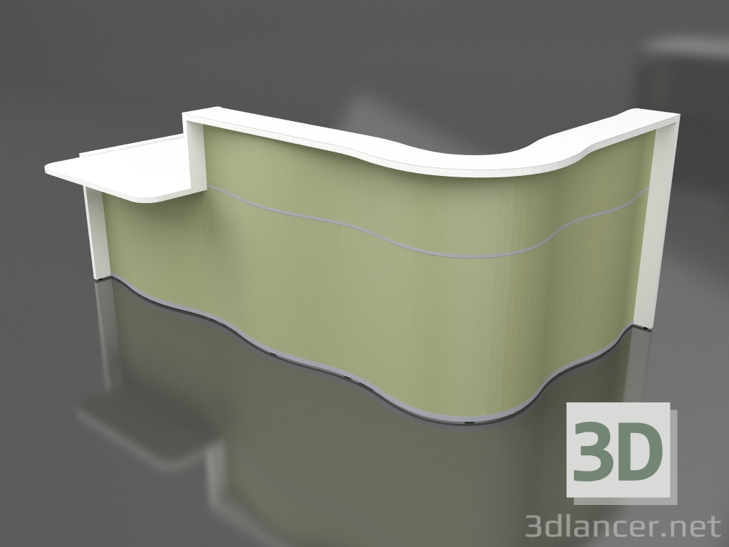 modèle 3D Banque d'accueil Wave LUV40P (2780x1103) - preview