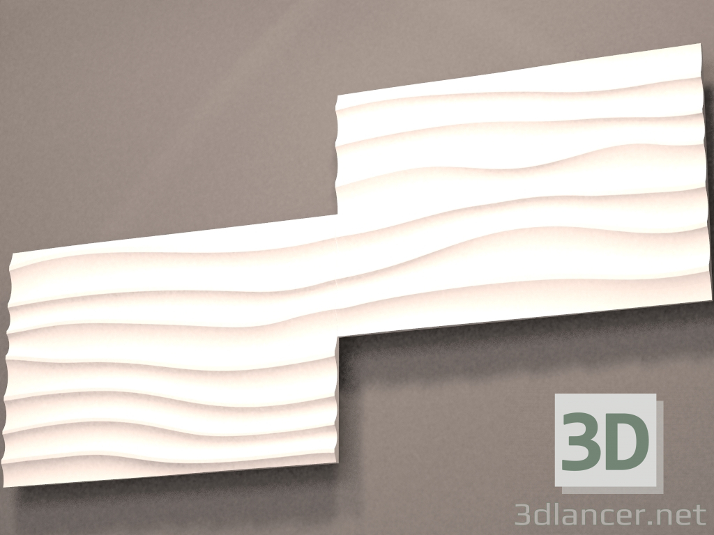 Modelo 3d Painel decorativo Wave 3 - preview