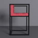3d Chair with metal frame model buy - render