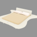 3d model Double bed in leather trim GrandPiano - preview