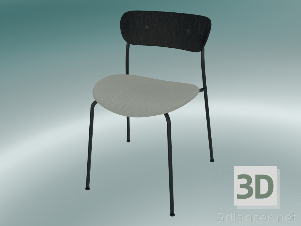 modello 3D Chair Pavilion (AV3, H 76cm, 50x52.5cm, Rovere tinto nero, Balder 612) - anteprima
