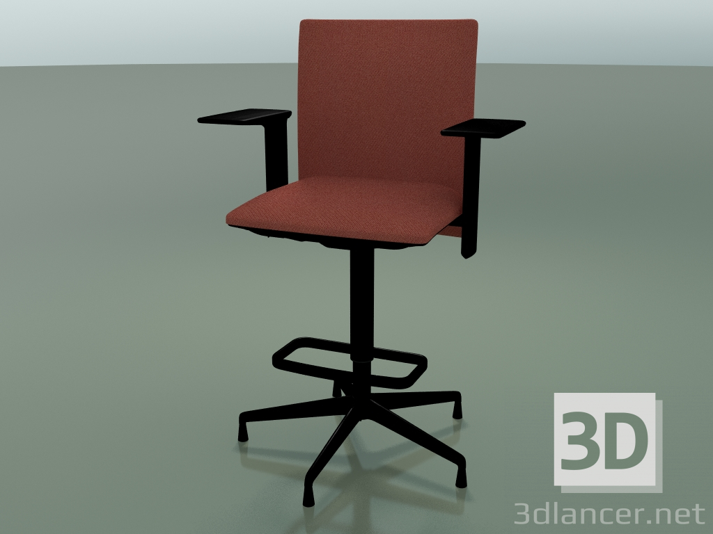 3d model Low back stool 6507 (5 legs, with removable padding, 3D adjustable armrest XL, V39) - preview
