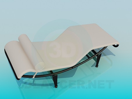 3d model Sunbed with headrest - preview 3d model Sunbed with headrest - preview