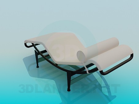 3d model Sunbed with headrest - preview 3d model Sunbed with headrest - preview
