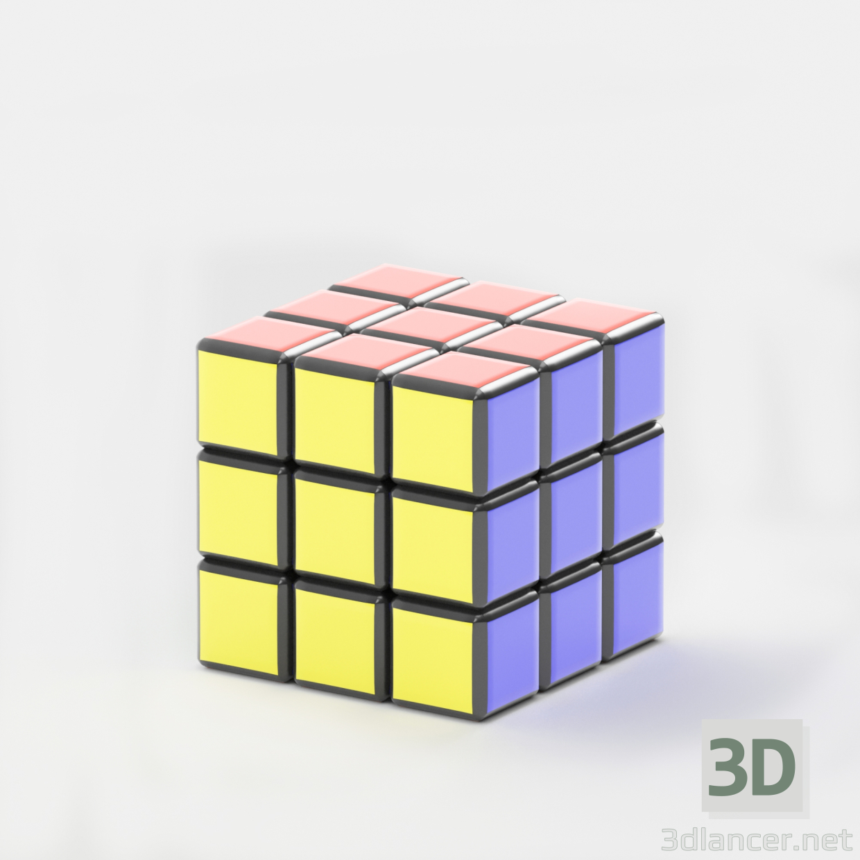 Modelo 3d cubo de rubik - preview